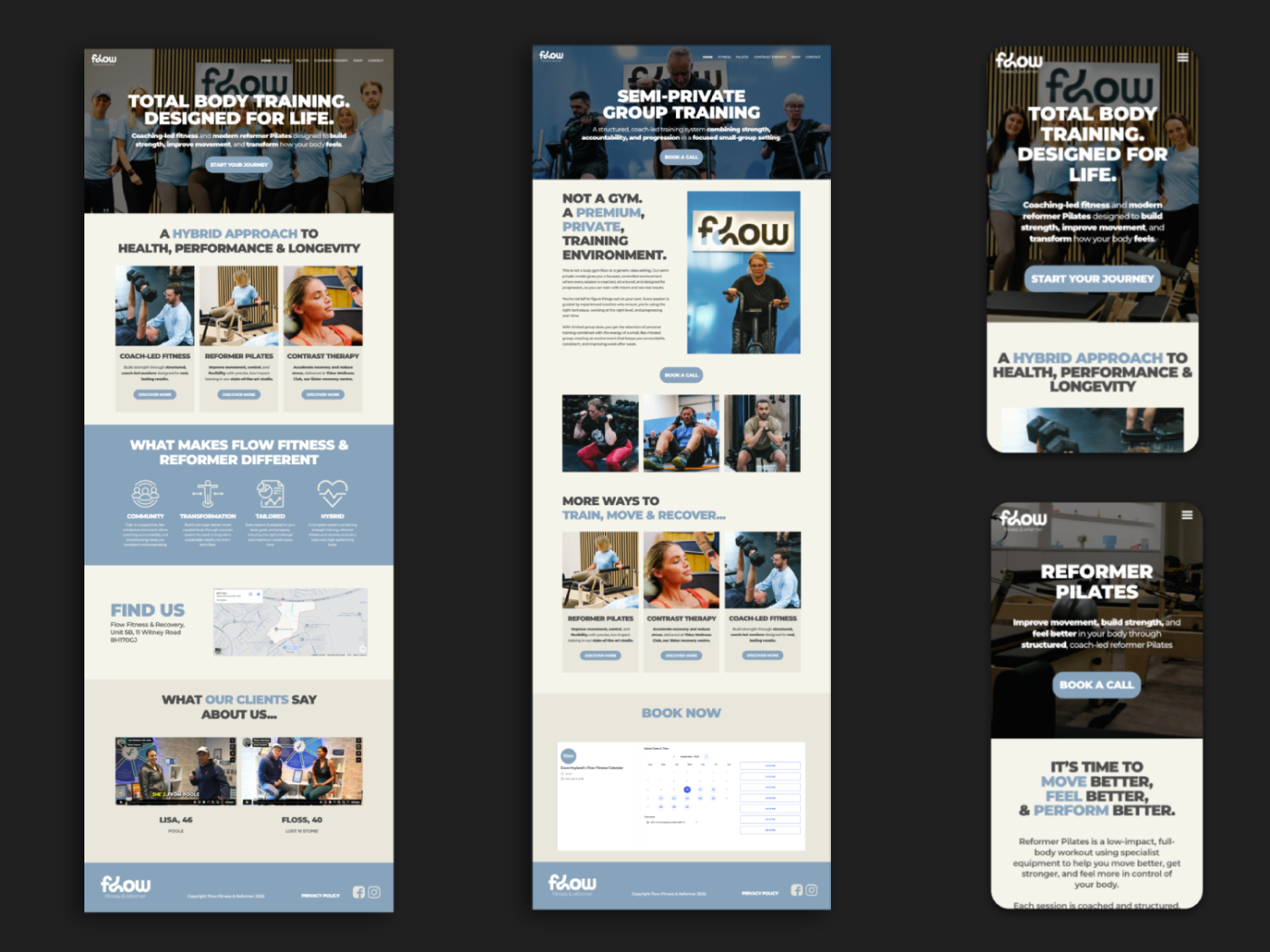 Flow Fitness & Reformer website